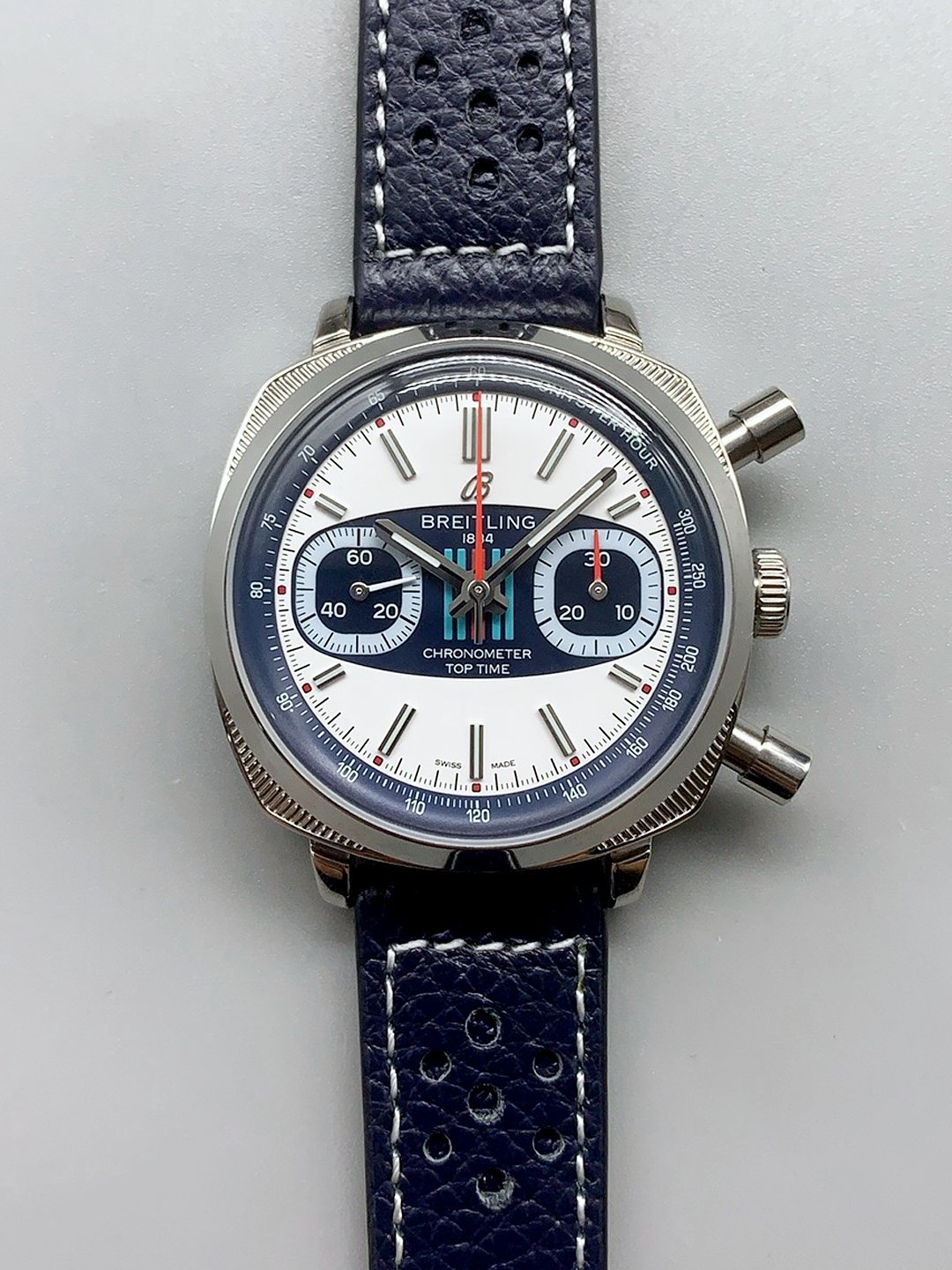 1月12日-320.jpg Breitling Top Time Chronograph Blue Leather Strap Watch(1;1Super Clone) - Image 1