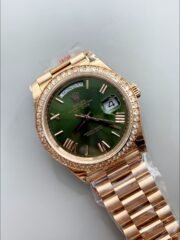 Rolex Day Date Presidential 18K Rose Gold Watch 40MM – Olive Green Dial(1:1Super Clone) - Image 3
