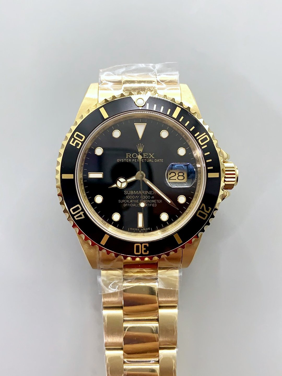 Rolex Submariner 16618 Gold Watch with Swiss 3135 Movement(1:1Super Clone）