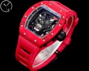 Best Richard Mille RM52-01 Replica - Red Rubber Strap, Skeleton Dial, Swiss Tourbillon, Carbon Fiber Case - Image 10