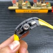 Best Swiss Replica Richard Mille RM 011 Skeleton Dial Watch – Carbon Fiber Case, Yellow Rubber Strap - Image 7