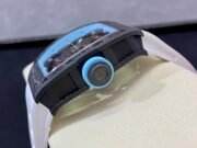 Replica Richard Mille RM055 NTPT Carbon Fiber Light Blue Skeleton Dial Super Clone Watch - Image 7