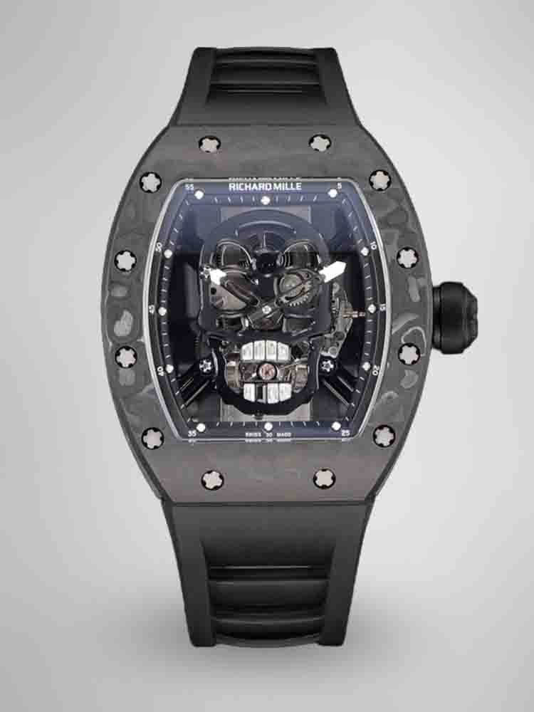 7d71b86fce1e289753178d9b8e46abdd.jpg Richard Mille RM52-01 Replica Skull Tourbillon Carbon Fiber Camouflage - Image 1