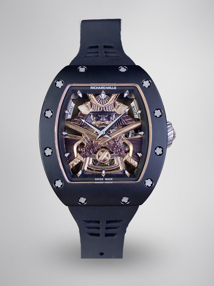 Best Swiss RM47 Black Samurai Tourbillon Replica Watch