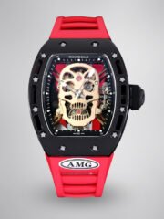 Best Swiss Replica RICHARD MILLE RM 52 Watch – Skeleton Tourbillon , Red Strap