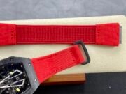 Swiss Replica Richard Mille RM27-03 Black Carbon Fiber Case with Red Woven Strap - Image 2