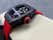 Swiss Replica Richard Mille RM27-03 Black Carbon Fiber Case with Red Woven Strap - Image 9