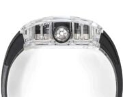 Replica Richard Mille RM 38-02 Pink Themed Crystal Skeleton Tourbillon Black Rubber Strap Watch - Image 9