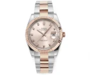 Rolex Datejust 41mm Two-Tone Rose Gold and Stainless Steel Watch with Diamond Dial