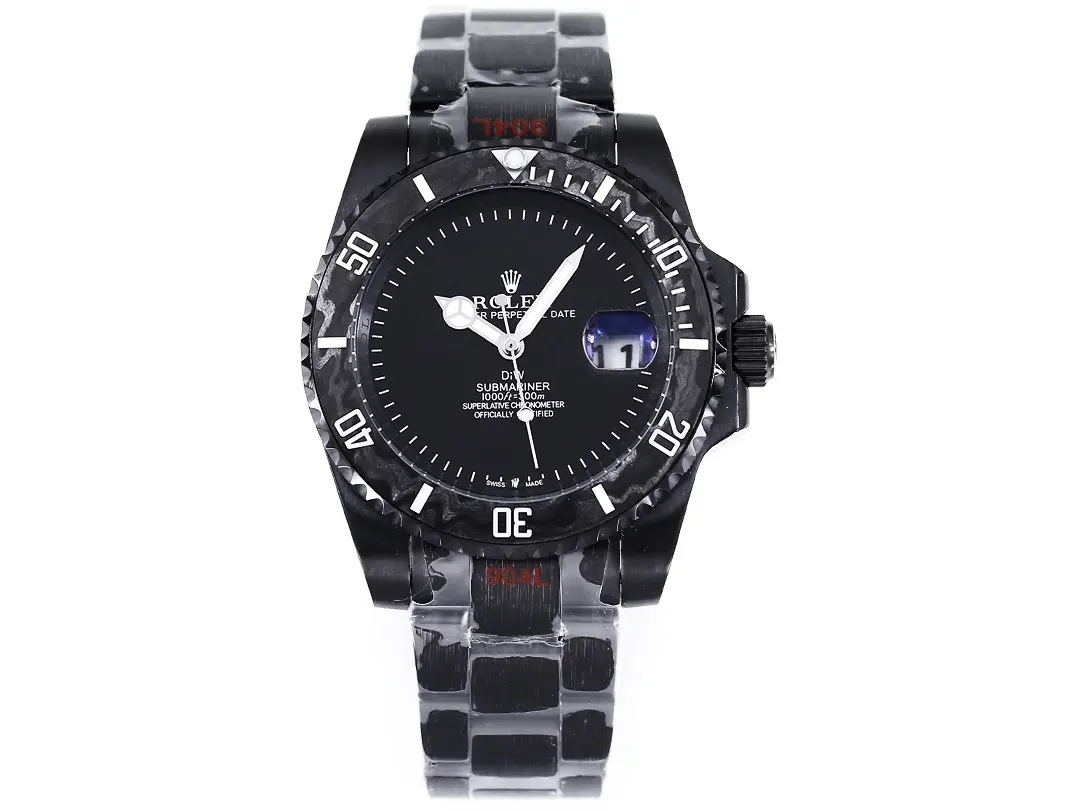 src_0-171.webp Rolex Submariner PARAKEET – Black Custom Carbon Fiber Bezel, Gradient Green Dial - Image 1