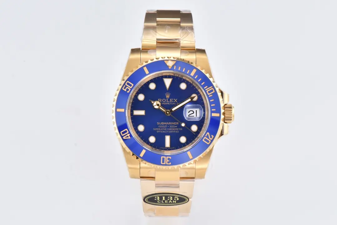 Rolex Submariner 40mm Blue Dial Gold Tone Watch – 116618 Series