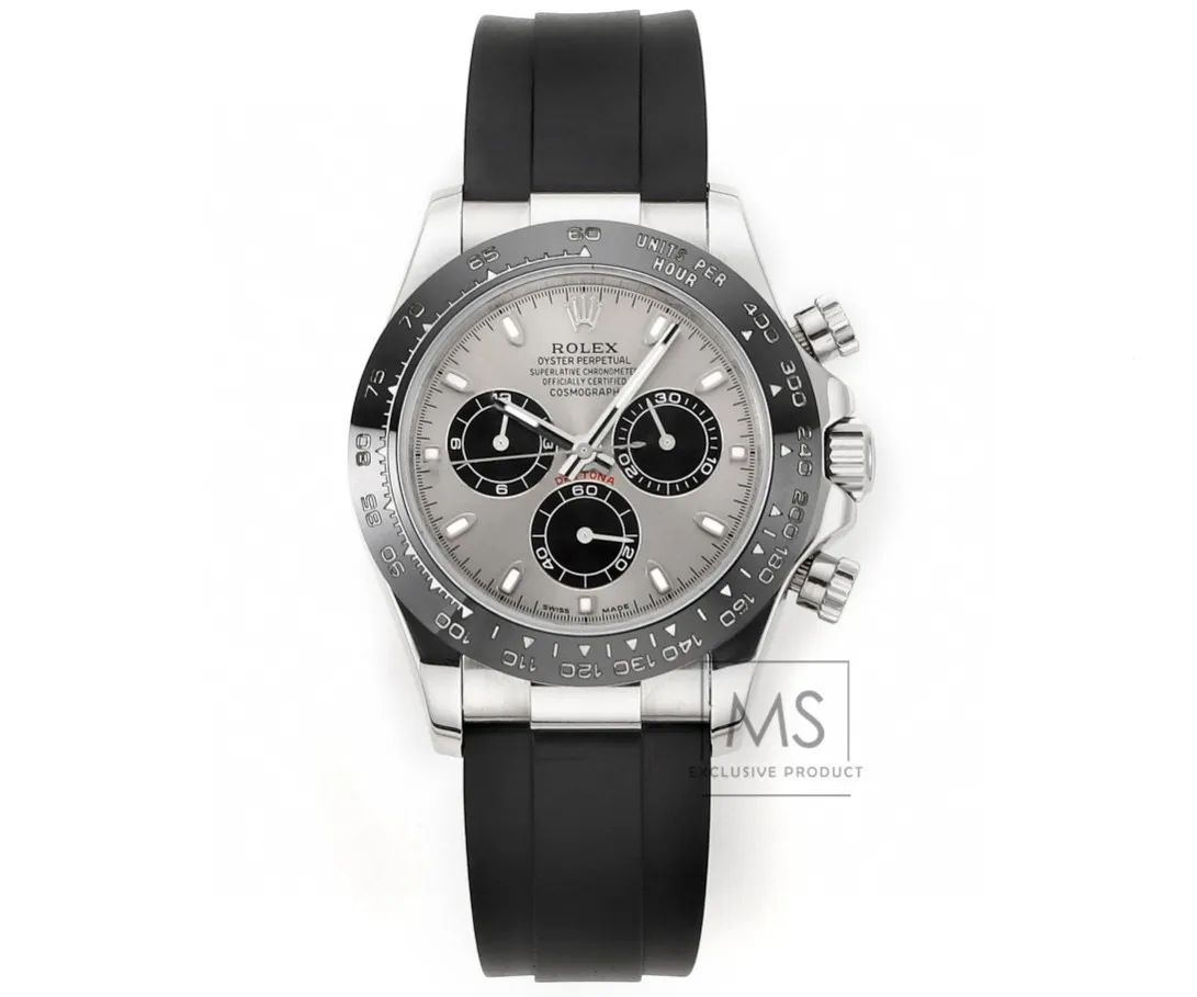 Rolex Daytona 4130 – Black Rubber Strap, Panda Dial, Ultra-Thin Case by Official Store