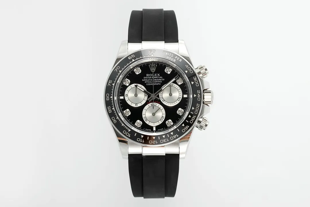 src_0-186.webp Rolex Daytona – Black Dial, Stainless Steel Case, Rubber Strap Watches Chronograph - Image 1