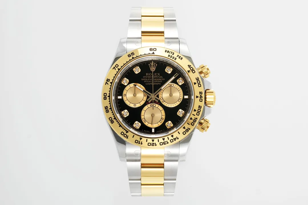 Rolex Daytona Watch – Two-Tone Stainless Steel and Gold, Black Dial, Chronograph