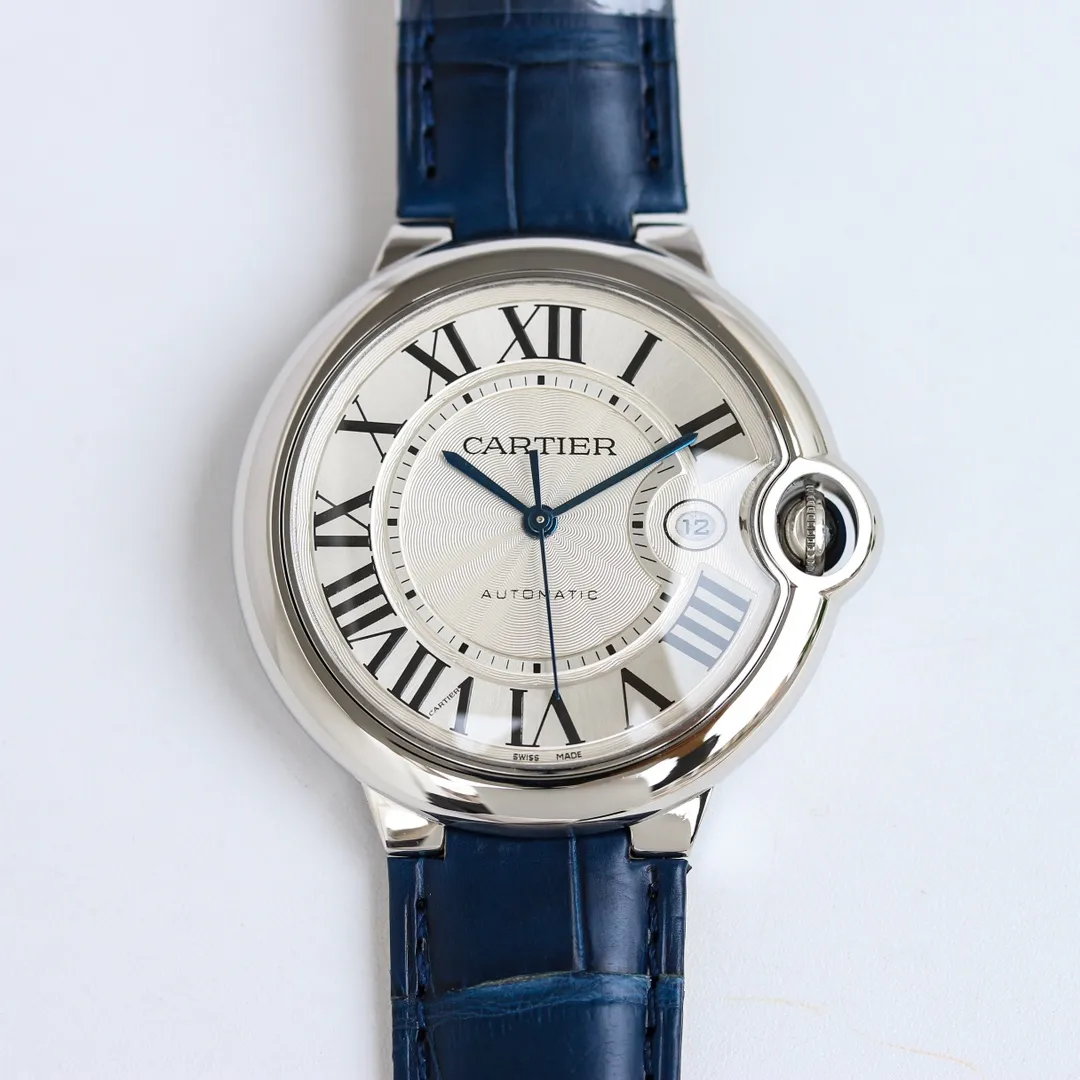 Cartier Ballon Bleu Automatic Blue Leather Watch – High-Quality Cartier