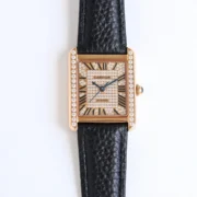 Cartier Tank MK3 Rose Gold Black Leather