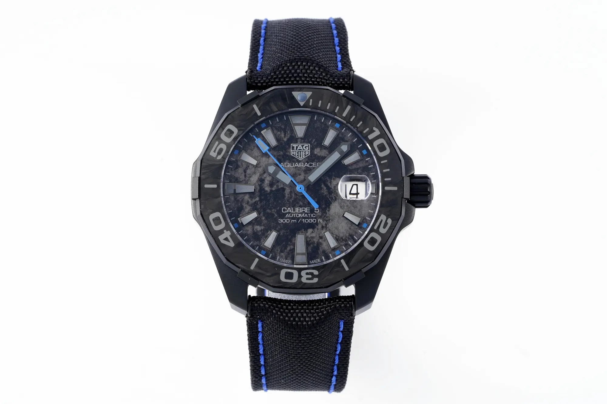 src_0-290.webp TAG Heuer – Black with Blue Stitching, Casual & Formal Style, 100m Waterproof, SW200 Movement - Image 1