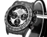 Rolex Daytona Carbon Fiber Custom Edition – Black with White Strap - Image 3