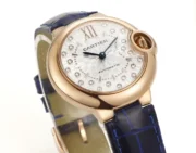 Cartier Ballon Bleu WJBB0080 Rose Gold Blue Leather - Image 8