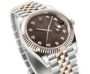 Rolex Datejust 41mm Watch – Brown Dial, Two-Tone Steel and Rose Gold, Fluted Bezel - Image 3
