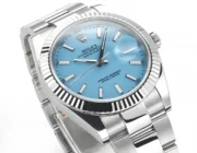 Rolex Datejust with 3235 Movement – Silver Stainless Steel, Ice Blue Dial, Fluted Bezel - Image 4