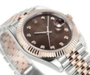 Rolex Datejust 41mm Watch – Brown Dial, Two-Tone Steel and Rose Gold, Fluted Bezel - Image 5