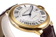 Cartier Ballon Bleu 42mm Gold Automatic Brown Leather - Image 5