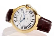 Cartier Ballon Bleu 42mm Gold Automatic Brown Leather - Image 4