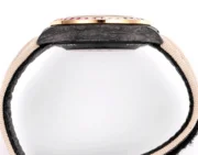 Rolex Daytona Custom Carbon Fiber Night Glow Case Watch – Black with Rainbow Bezel, Beige Strap - Image 8