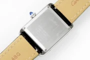 Cartier Tank Must Watch Black Leather Strap - Image 4