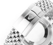Rolex Datejust 41mm Watch – Silver with Blue Dial, Diamond Markers - Image 9