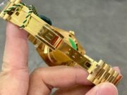 Day Date Rolex Weekly Journal 18K Yellow Gold Plated counter weight(Black dial gold daydate) - Image 9