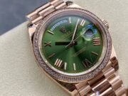Day Date Rolex Weekly Journal Champaign 18K Gold Plated counter weight(rose gold diamonds daydate) - Image 3