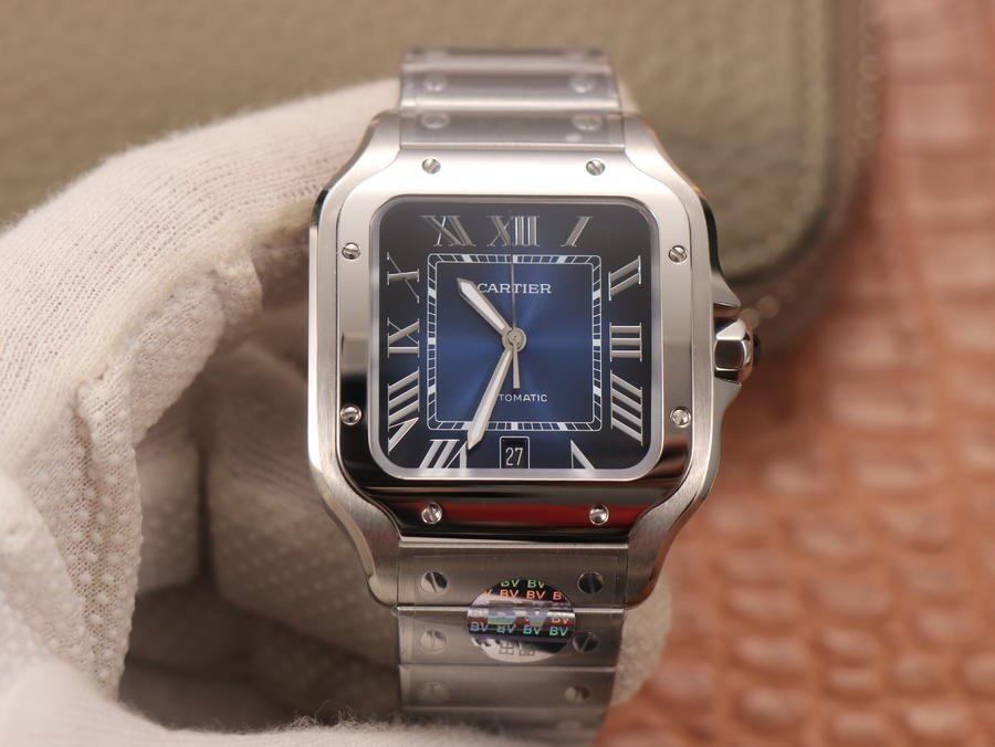 4d39d6_b3d18458e9764dbe883b82069e54c71amv2.jpg Cartier Santos De Cartier 40MM Two Tone – 1:1 Superclone (Blue Santos) - Image 1