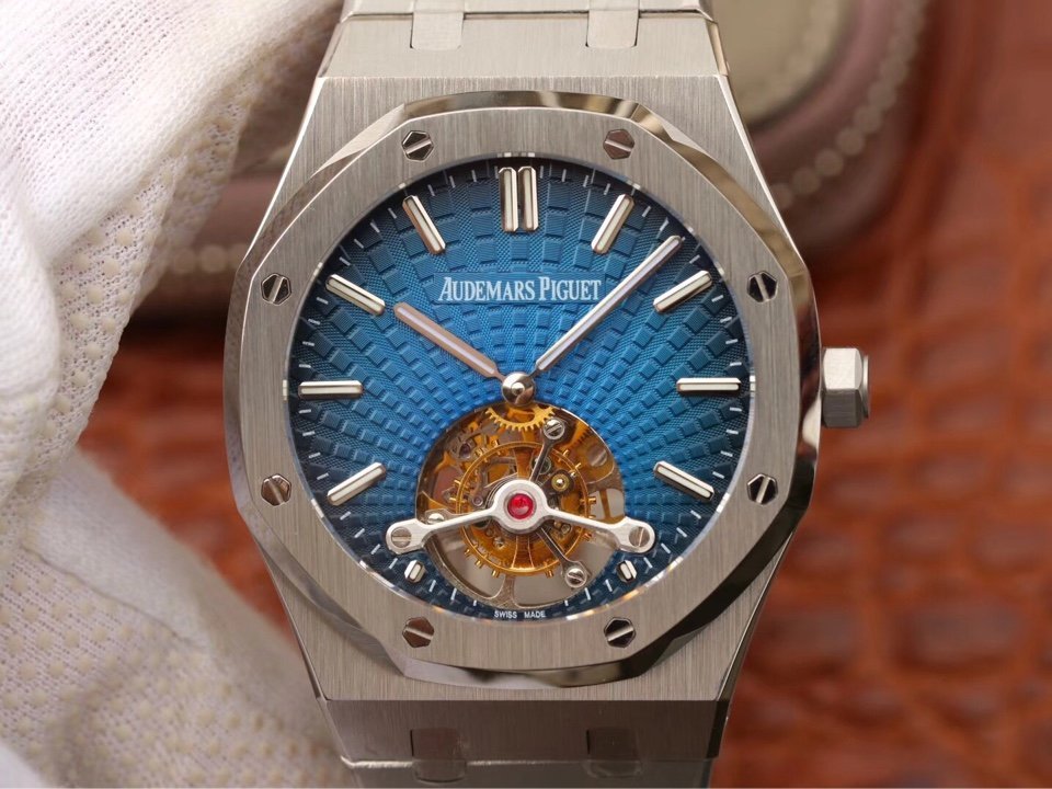 Audemars Piguet Royal Oak (TOURBILLON EXTRA-THIN) 1:1 Superclone(Blue tourbillon AP)