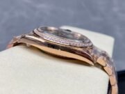 Day Date Rolex Weekly Journal Champaign 18K Gold Plated counter weight(rose gold diamonds daydate) - Image 6