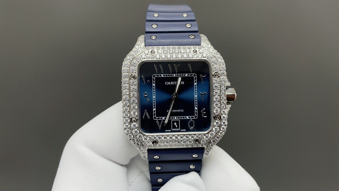 1:1 Super Clone Cartier Santos Middle East Full Diamond